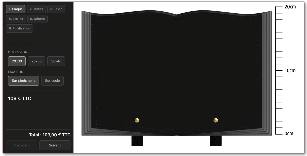 Configurateur sur mesure pour infini Gravure